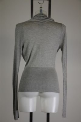 New BCBG Maxazria Gray Sweater Top Slouch Neck Size S