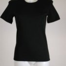 New Armani Exchange Black T-Shirt With Leather Shoulder