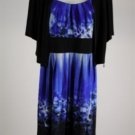 New R & M Richards Blue Floral Dress With Shrug 2 Piece Set Size 16W