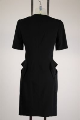 New Sexy BCBG Maxazria Black Short Sleeve Zipper Front Dress Size 4