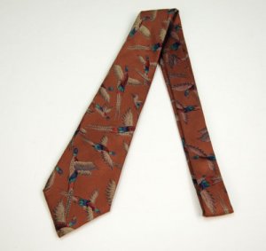 NWOT Vintage Chaps by Ralph Lauren Muted Pink Parrot Tie
