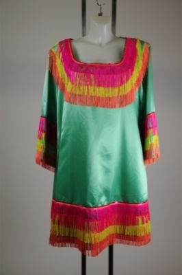 Drew Carey Show Mimi Bobeck Dress Kathy Kinney Bright Color Tasel Dress w/ COA
