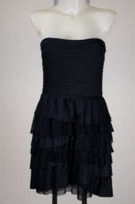 BCBG Maxazria Blue Strapless Layered Navy Blue Dress 12