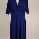 New Cute Evan Picone Blue 3/4 Sleeve Dress Size 16