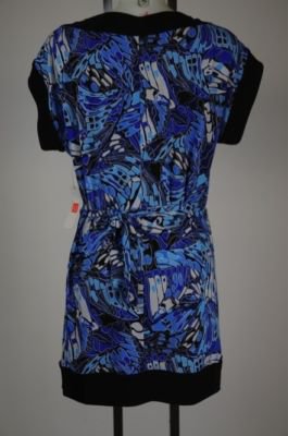 New Laundry by Design Blue Black Tunic Dress Size L & S