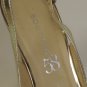 Boutique 58 Gold Square Toe Sling Back 4.5"Heels Leathe