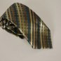 New Alfani 100% Silk Tie Overlay Grid Green Tan Brown