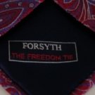 NWOT Forsyth The Freedom Tie 100% Silk Red Paisleys Tie