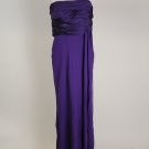New J S Collection Silk Purple One Shoulder 100% Silk Maxi Long Dress Size 16