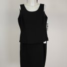 New Jones New York Tank Top Skirt Black Polyester Womens Suit Size 16