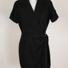 NWOT Clavin Klein Black Wrap Dress Wear To Wrok Casual Size 12