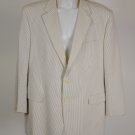 NWOT Lauren by Ralph Lauren Off White & Tan Pin Stripe Large Size 50 L Blazer