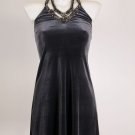 New Baily 44 Super Cute Gray Purple Velvet Halter Dress Size XS