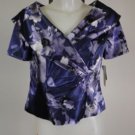 New - Alex Evenings Petite Dress Top - Purple & Silver 