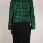New Evan Picone Suit - NWT - Green Houndstooth Jacket - Black Skirt