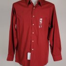 New Van Huesen Poplin Lava Red Dress Shirt Size 16 34-35 Large