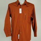 New Van Huesen Poplin Orange Terracotta Dress Shirt Size 16 34-35 Large