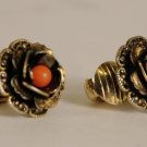 Frida Clip On Rose Earings w/ Orange Center For Salma Hayek COA