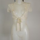 NWOT BCBG Maxazria Off White XS Short Sleeve Wrap Shrug Super Cute