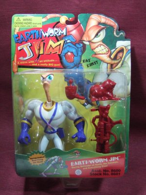 EARTHWORM JIM RED version action figure 1994 playmates BRAND NEW