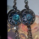Star drop earrings with chains