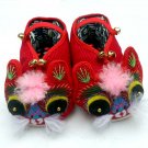 Chinese Pure Manual Embroidery Tiger Padded Boots with thick cotton bottom