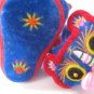 Folk Craft Handmade Tiger Head Baby and Infant Blue Soft Sole Shoes Dance Shoes
