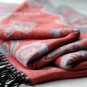 100% wool cashmere twin flower soot scarf
