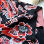 100% wool cashmere twin flower black scarf