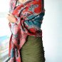 100% wool cashmere twin flower Chinese cymbidium scarf