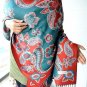 100% wool cashmere twin flower Chinese cymbidium scarf