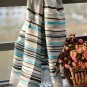 Contracted horizontal stripe grey cotton scarf