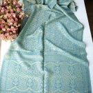 Sunflower rhyme silk blue cotton scarf