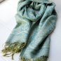 Sunflower rhyme silk blue cotton scarf