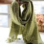 Pashmina sunflower rhyme silk green scarf