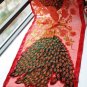 Embroider bead peacock red scarf
