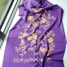 Cashmere tree and flower purple cashmere scarf