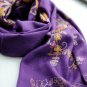 Cashmere tree and flower purple cashmere scarf