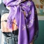 Cashmere tree and flower purple cashmere scarf