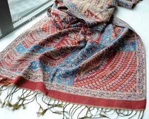sakura monogatari purplish red cotton scarf