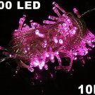Pink 100 LED 10m String Light for Party Wedding  5pcs/lot  Free Shipping