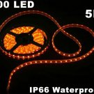 Yellow IP66 Waterproof 5M SMD 3528 300 LED Strip Light  Free Shipping