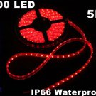 Red IP66 Waterproof 5M SMD 3528 300 LED LED Strip Light  5pcs/lot  Free Shipping