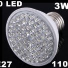 Ultra Bright 212LM 110V 3W E27 60 LED White Light Bulb Lamp  10pcs/lot  Free Shipping