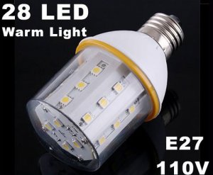 20pcs/lot  3500K 110V 4.5W E27 SMD Warm Light 28 LED Bulb Lamp  Free Shipping