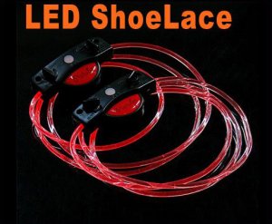 LED Light Up Shoelaces Flash Shoestrings Red  10sets/lot  Free Shipping