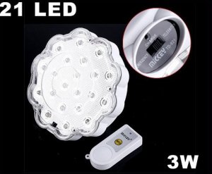 21 LED Rechargeable Emergency 3W LED Light Lamp with Remote Control  15pcs/lot  Free Shipping