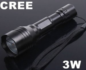 3 Mode Super Bright 3W CREE LED Handheld Flashlight Torch Free Shipping