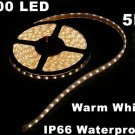 Warm White IP66 Waterproof 5M 300 LED 24W LED Strip Light  Free Shipping