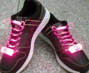 LED Light Up Shoelaces Flash Shoestrings Pink  5sets/lot  Free Shipping